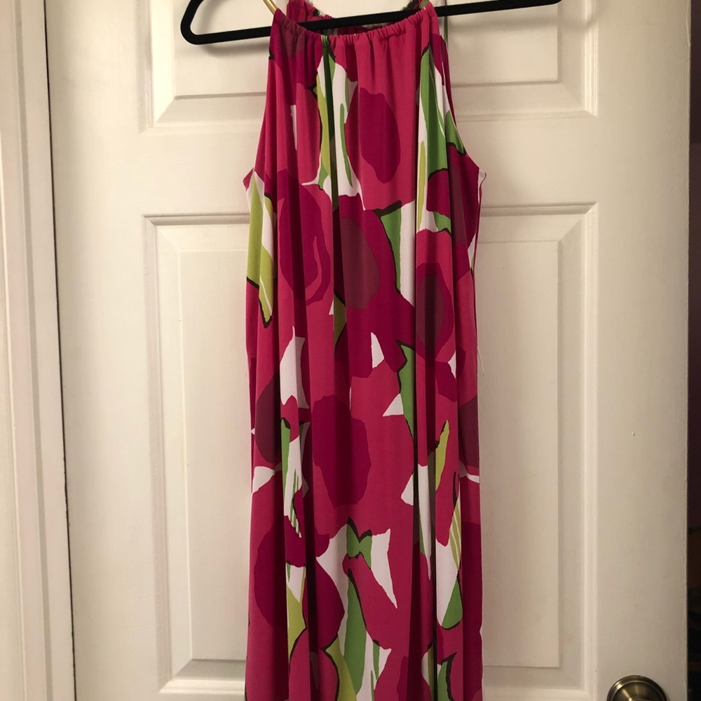 Michael Kors floral print dress with gold straps